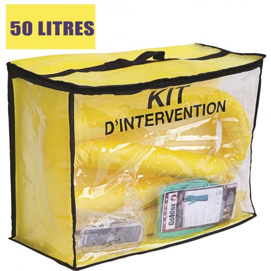 Kit anti-pollution chimique - Sac <br> Absorption : 50 L