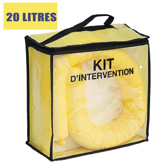 Kit anti-pollution  chimique - Sac <br> Absorption : 20 L