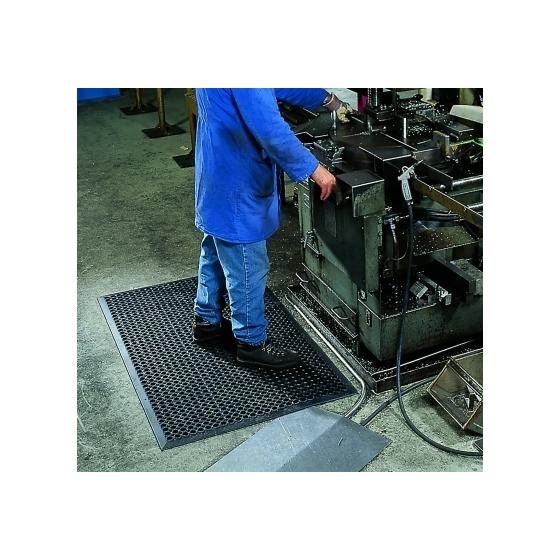 Tapis ergonomique antidérapant - Caoutchouc <br> Dim : 910 x 2970 mm<br>