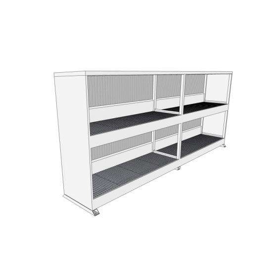 Conteneur 8 m 2 niveaux simple face sans porte