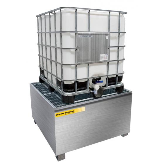 Bac de rétention en inox pour 1 IBC