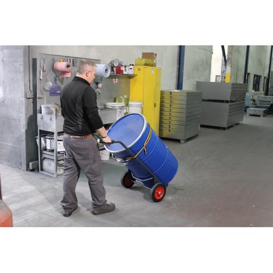 Diable pour fûts métallique et plastique 2 roues