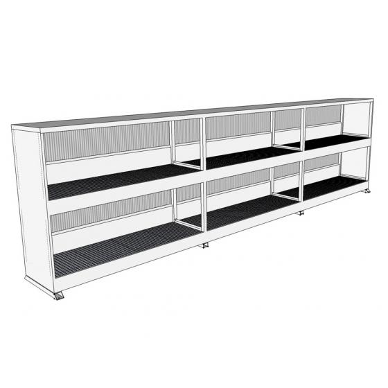 Conteneur 12 mètres 2 niveaux sans porte