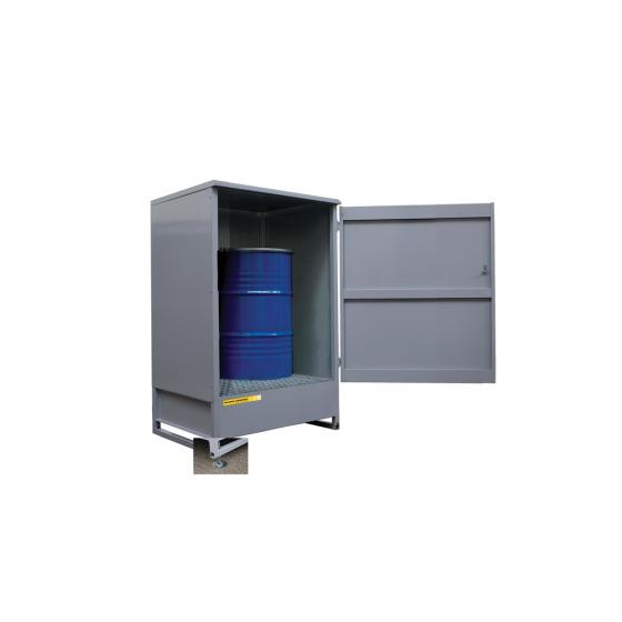 Bac de rétention fermé en acier - 1 fût<br>Pied réglable