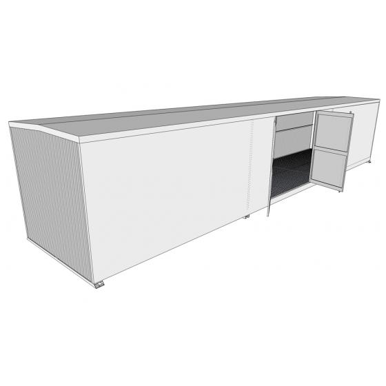 Bungalow de 12 m équipé de portes battantes