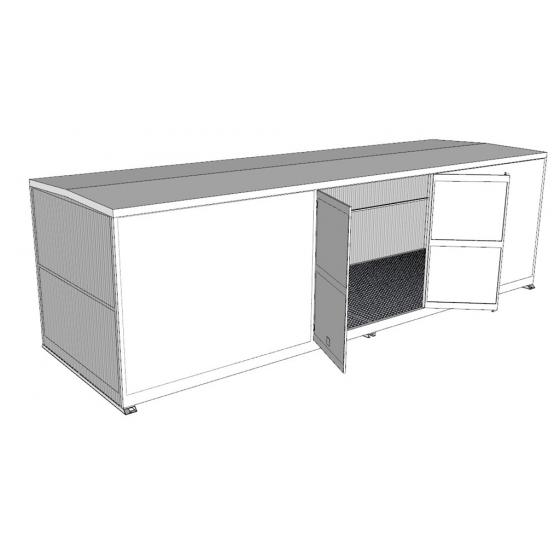 Bungalow de 8 mètres équipé de portes battantes