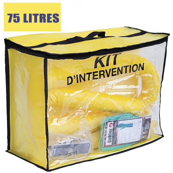 Kit anti-pollution chimique - Sac <br> Absorption : 75 L