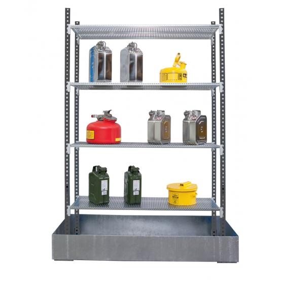 Etagère avec bac de rétention au sol <br> de 216 L