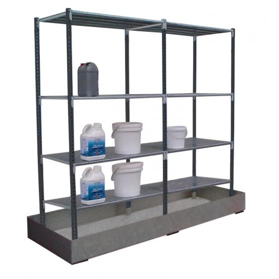 Etagère avec bac de rétention au sol  <br> de 294 L