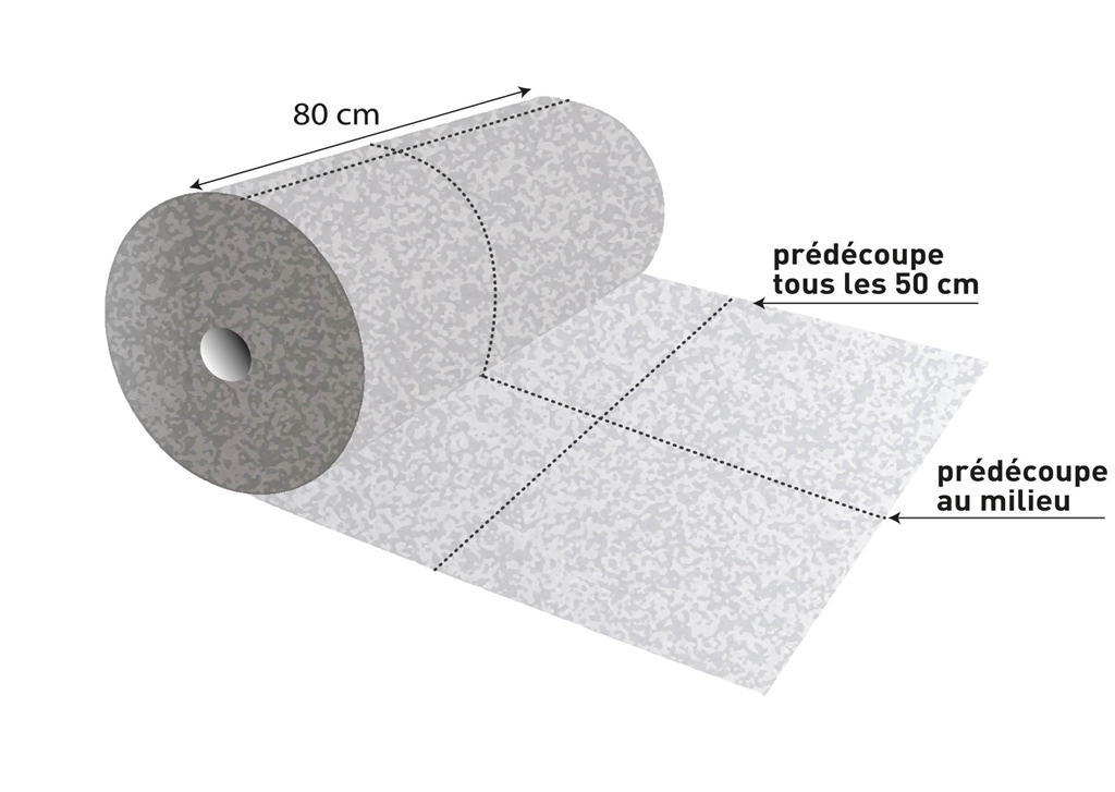 Rouleau absorbant hydrocarbure <br> Absorption rapide - 0.80 x 40