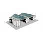 Magasin modulaire de 8 mètres 2 niveaux 2 allées