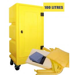Kit anti-pollution chimique - Coffre  Absorption : 100 L