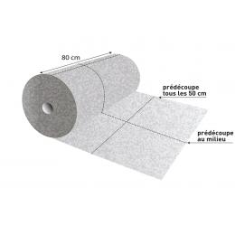 Rouleau absorbant chimique  Absorption rapide - 60 m x 80 cm