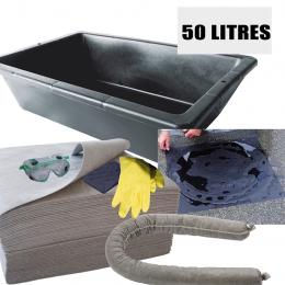 Kit anti-pollution tous liquides - Coffre - Absorption : 50 L