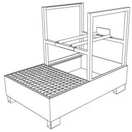 Bac de rétention en acier sans roulette ni poignée - 1 fût couché