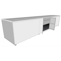 Bungalow de 12 m équipé de portes battantes