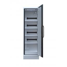 Armoire LithiumVault 1 porte avec extincteur FirePro et racks de prises électriques