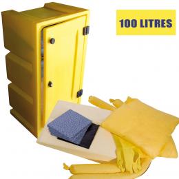 Kit anti-pollution chimique - Coffre  Absorption : 100 L