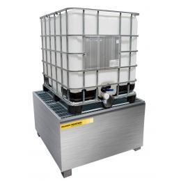 Bac de rétention en inox pour 1 IBC
